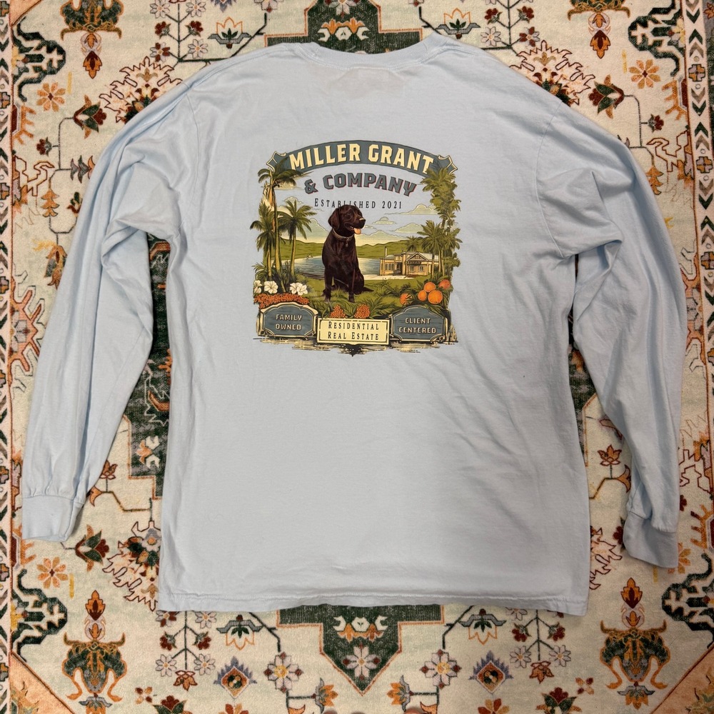 Men's Miller Grant & Company Long Sleeve‎ Pocket T-Shirt Blue Casual